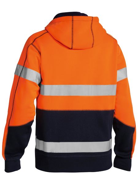 Taped Hi Vis Zip Fleece Hoodie with Sherpa Lining BK6988T
