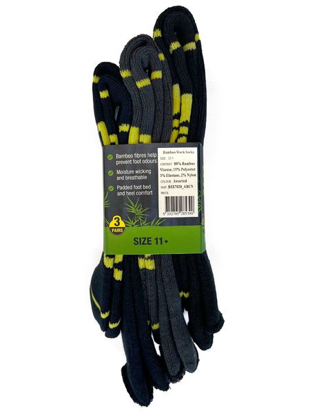 Bamboo Work Socks (3X Pack) BSX7020