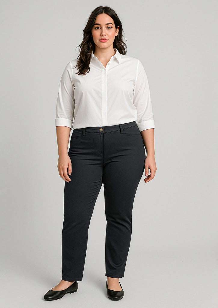 BIZ CORPORATES Womens Slim Leg Stretch Chino Pant RGP263L