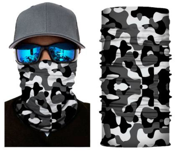 Simba Bandana face mask Neck Gaiter Camo White/Grey/Black S82
