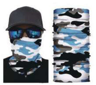 Simba Bandana face mask Neck Gaiter Camo Blue White S181