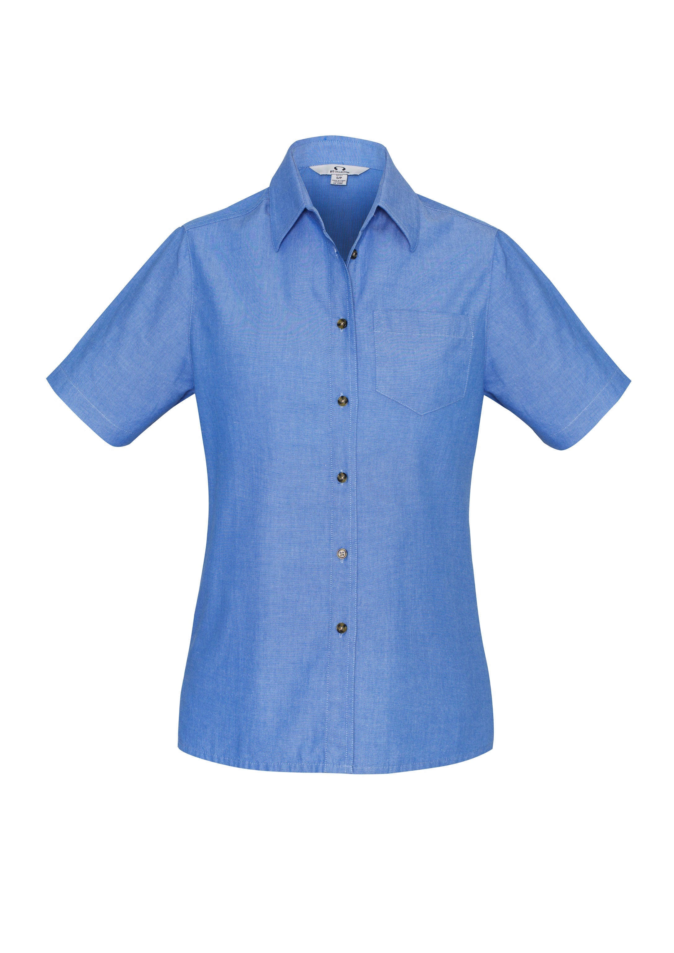 BIZ COLLECTION Womens Chambray Short Sleeve Shirt LB6200