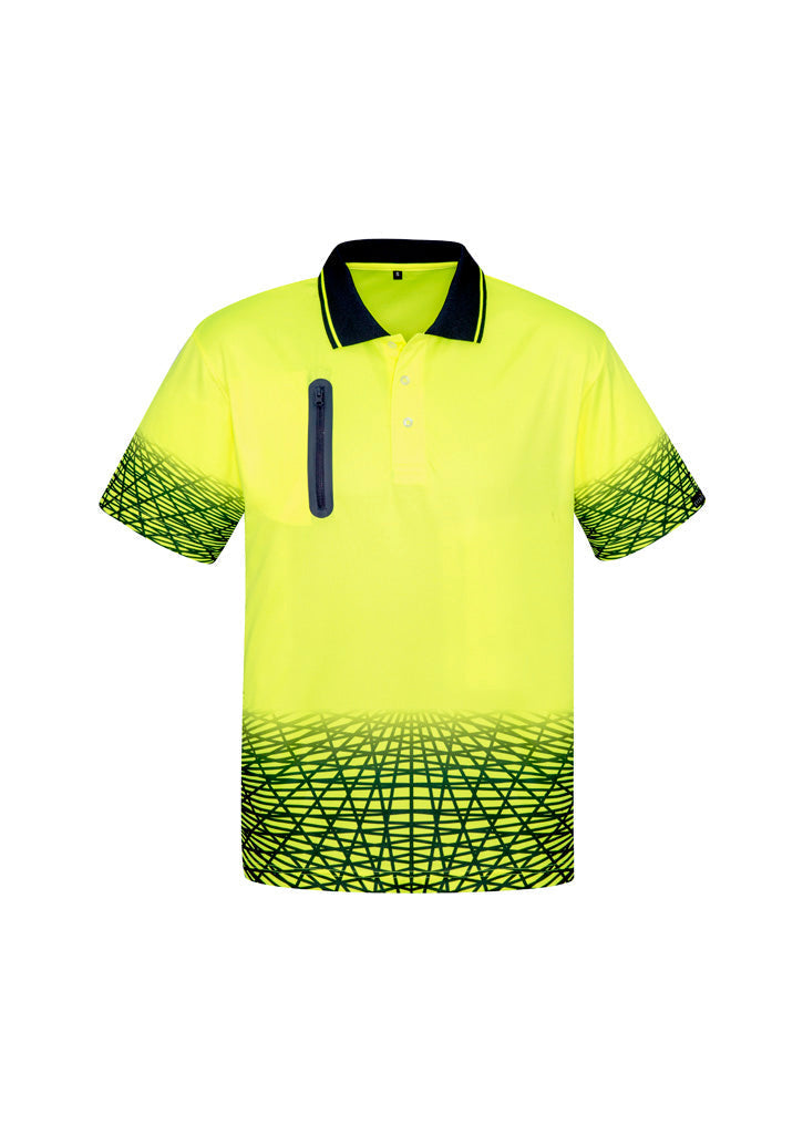SYZMIK Mens Hi Vis Tracks Short Sleeve Polo ZH300